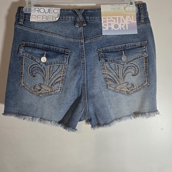 Forever 21 Blue Distressed Jean Shorts - Picture 4 of 6